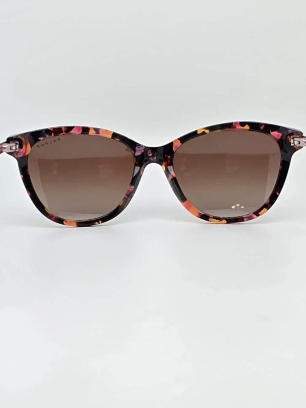 Ralph Lauren RA5201 1457T5 Pink Marble Frame Polarized Brown Cat Eye Sunglasses